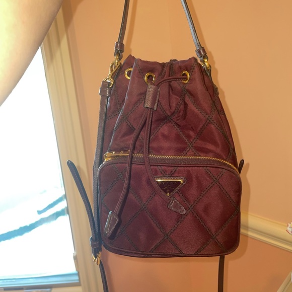 Prada Quilted Nylon Crossbody Bucket Bag - Picture 4 of 5